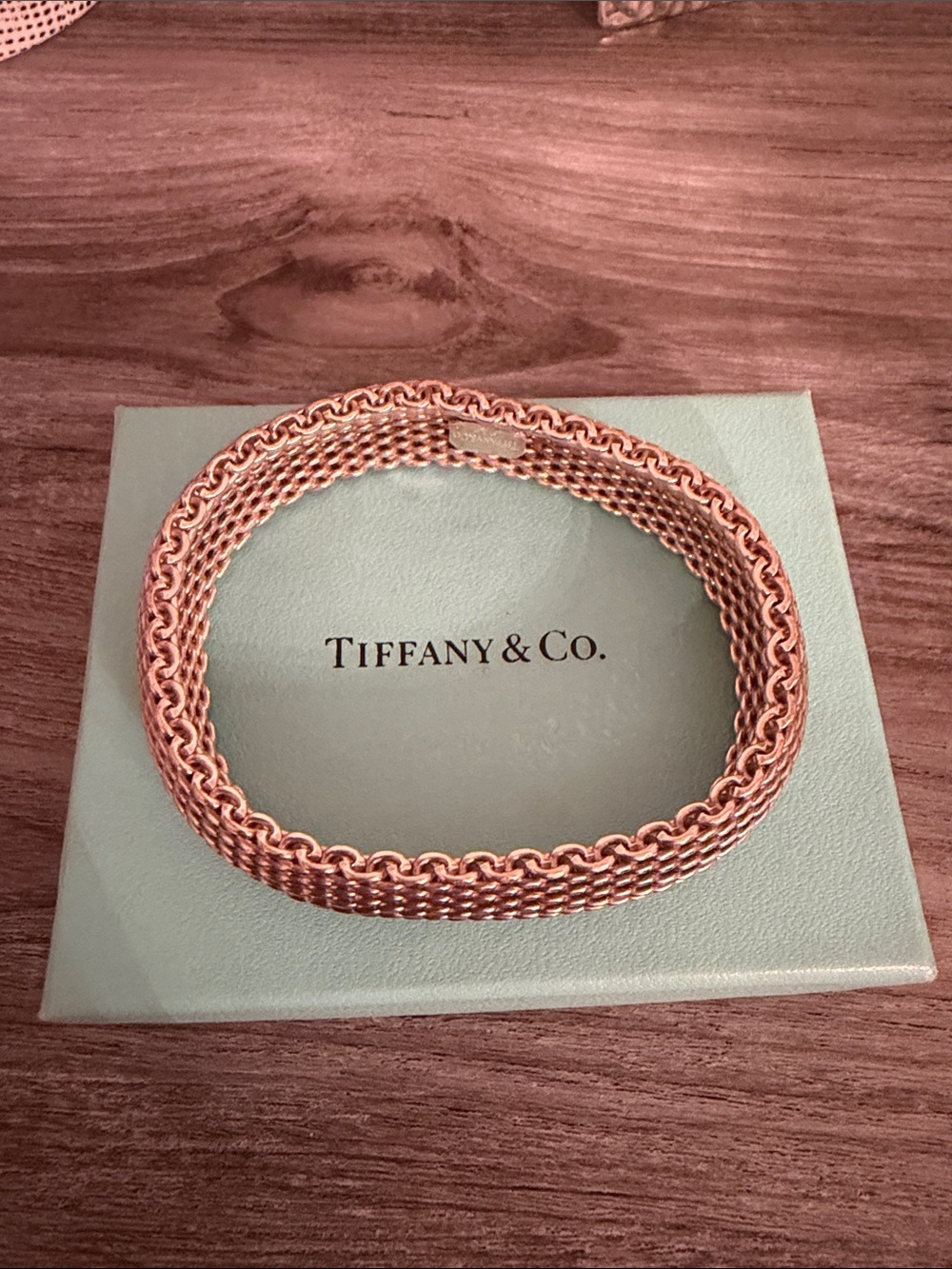 Tiffany & Co. Rose Gold Tone Multi-Row Chain Bracelet